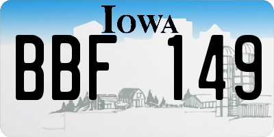 IA license plate BBF149