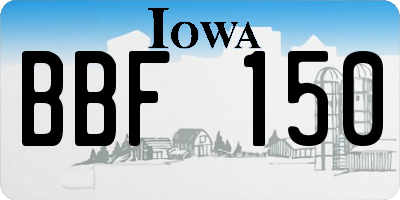 IA license plate BBF150