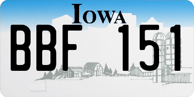 IA license plate BBF151