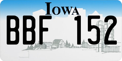 IA license plate BBF152