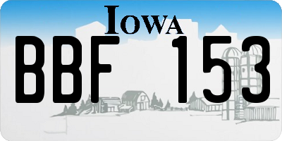 IA license plate BBF153