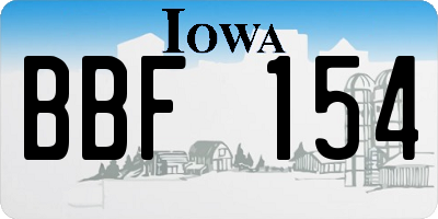 IA license plate BBF154