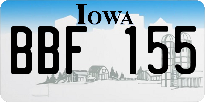 IA license plate BBF155