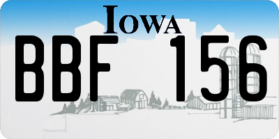 IA license plate BBF156
