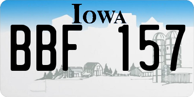 IA license plate BBF157