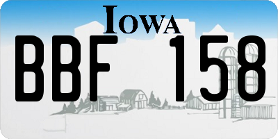 IA license plate BBF158