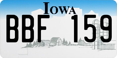 IA license plate BBF159