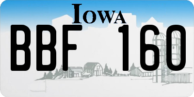 IA license plate BBF160