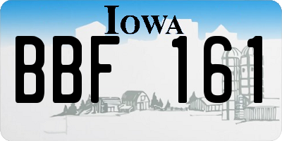 IA license plate BBF161