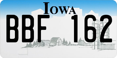 IA license plate BBF162