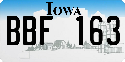 IA license plate BBF163
