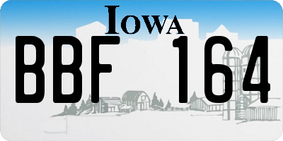 IA license plate BBF164