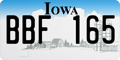 IA license plate BBF165