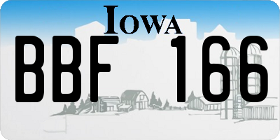 IA license plate BBF166