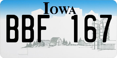 IA license plate BBF167