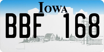 IA license plate BBF168