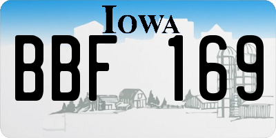 IA license plate BBF169