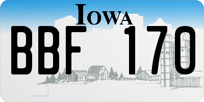 IA license plate BBF170