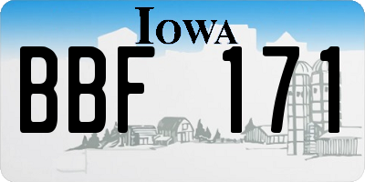 IA license plate BBF171