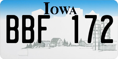 IA license plate BBF172