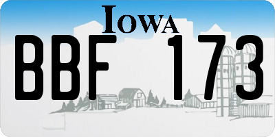 IA license plate BBF173
