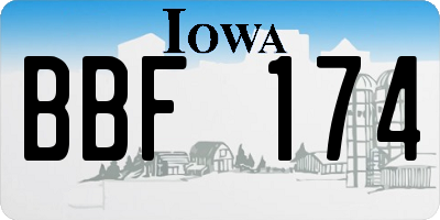 IA license plate BBF174