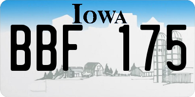 IA license plate BBF175