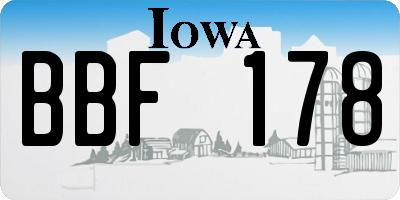 IA license plate BBF178
