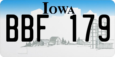 IA license plate BBF179