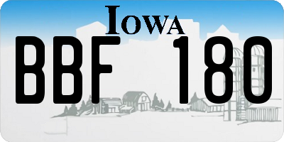 IA license plate BBF180