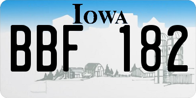 IA license plate BBF182