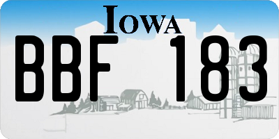 IA license plate BBF183