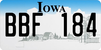 IA license plate BBF184