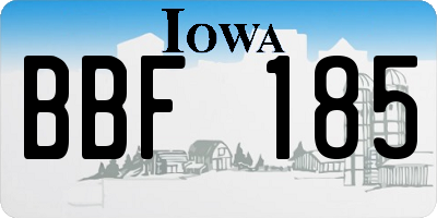 IA license plate BBF185
