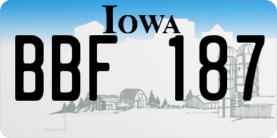 IA license plate BBF187