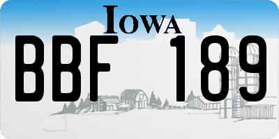 IA license plate BBF189