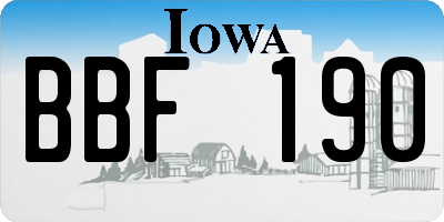 IA license plate BBF190
