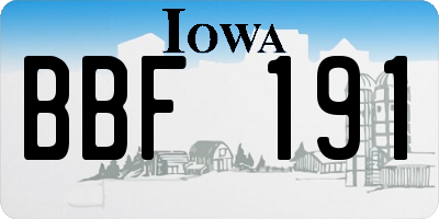 IA license plate BBF191