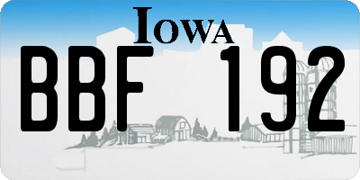 IA license plate BBF192