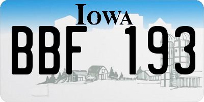 IA license plate BBF193