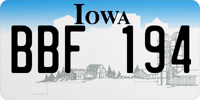 IA license plate BBF194