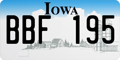 IA license plate BBF195
