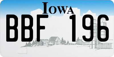 IA license plate BBF196