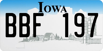 IA license plate BBF197