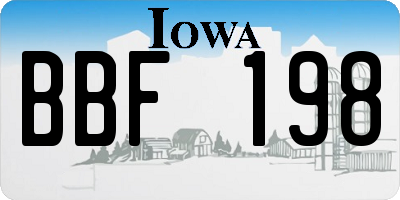 IA license plate BBF198