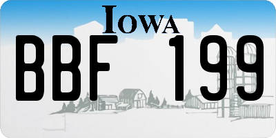 IA license plate BBF199