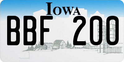 IA license plate BBF200