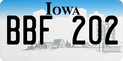 IA license plate BBF202