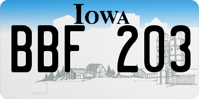 IA license plate BBF203