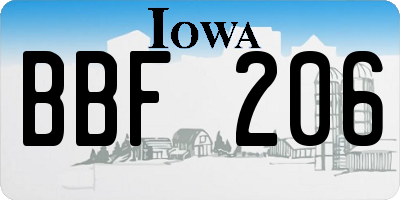 IA license plate BBF206